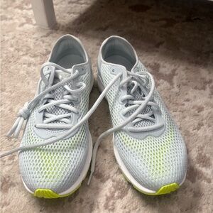 Under Armour Sonic Hover Light Gray and Neon Yellow Sneakers